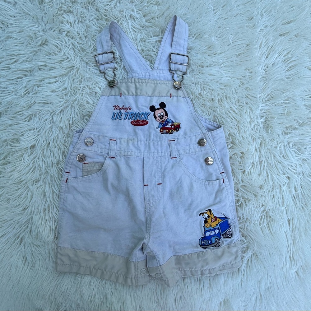 Vintage/Y2K Mickey’s LI’L TRUCK COMPANY and Goofy Shortall Overalls  Size 18M